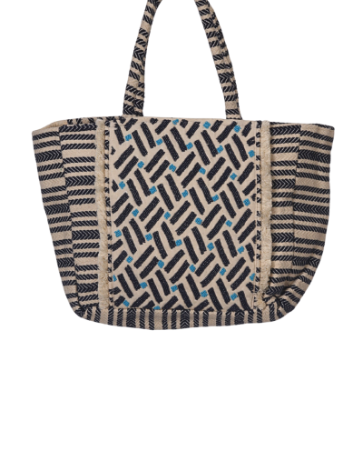Geweven shopper met kralen