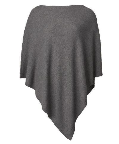 Poncho in kasjmier-blend in grijs