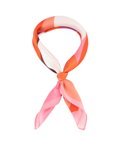 Zijden sjaaltje met grafisch design in roze