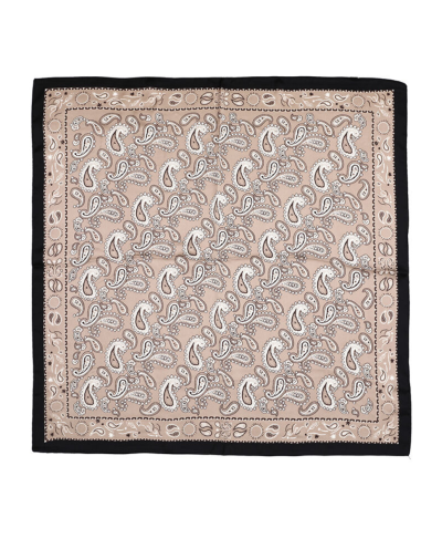 Vierkant satijn sjaaltje met paisley print