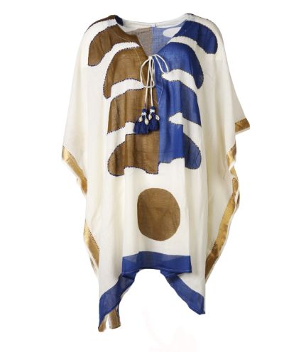 Katoenen kaftan met V-hals