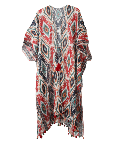 Luchtige katoenen kimono – Azteken print