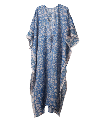 Lange katoenen kimono met bloemenprint