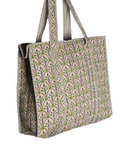 Gewatteerde shopper in de kleur khaki