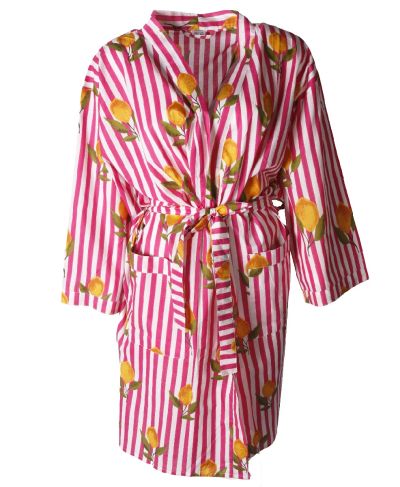 Katoenen kimono met sinasappelprint