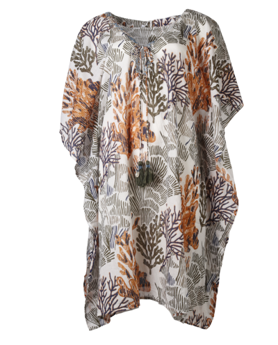 Kaftan met koraalprint