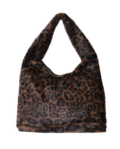 Leopard fun fur schoudertas 