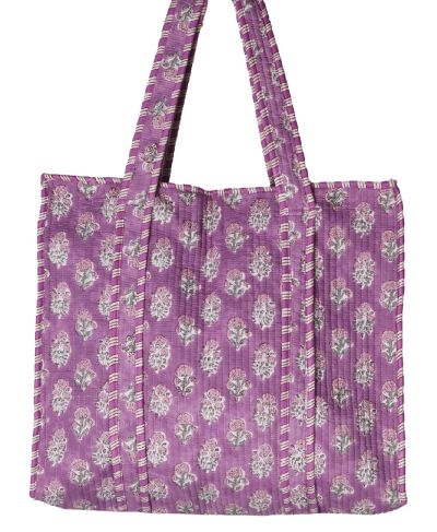 Gewatteerde shopper in de kleur lila