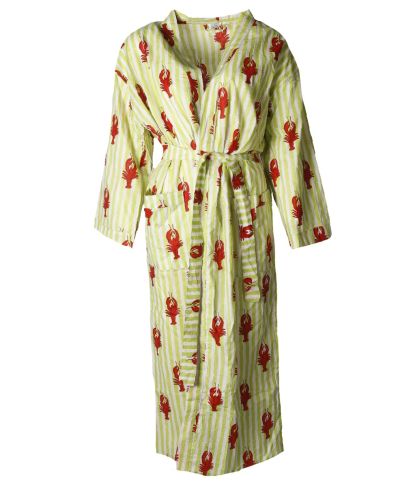 Lange kimono met kreeftenprint
