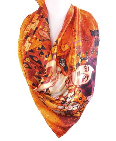 Vierkante sjaal met print van ''Portret van AdÃ¨le Bloch-Bauer I'' van Gustav Klimt