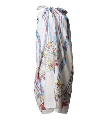 Witte pareo met vogel print