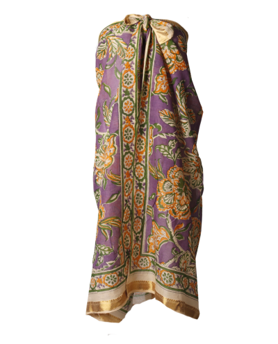 Merijn sarong in paars met bloemenprint