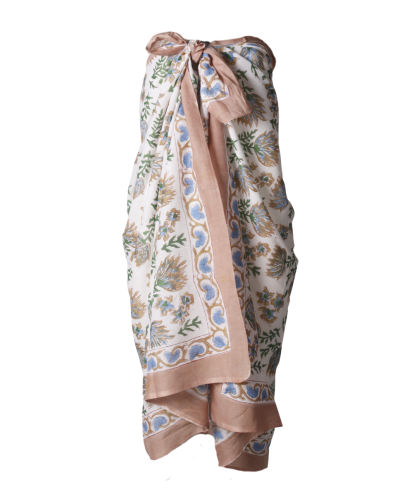 Sarong in wit en taupe 
