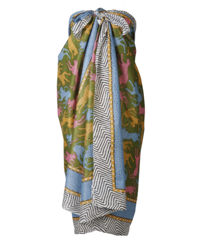 Sarong met kleurrijke panters
