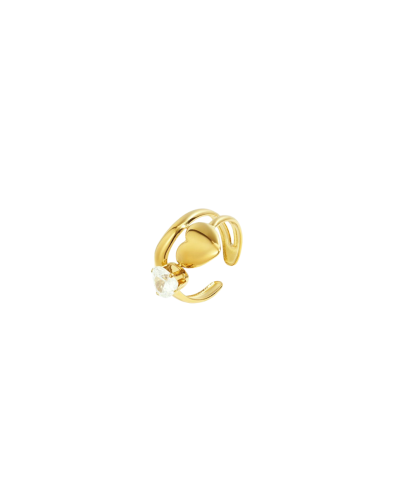 Ring met strass en hart