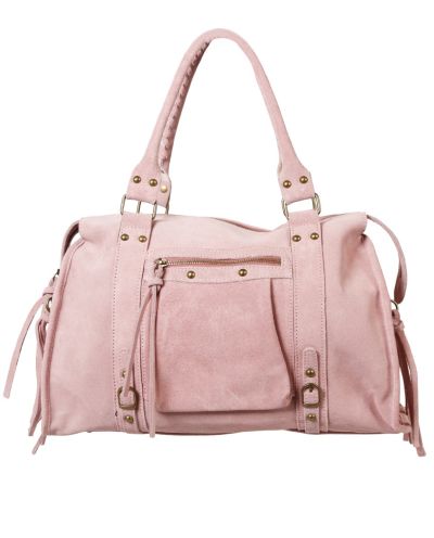 Large suède city bag