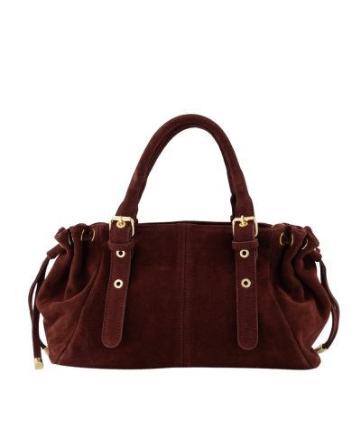 Large ruby suède handtas