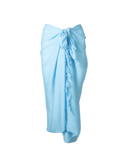 Sarong in turquoise met kwasten franjes