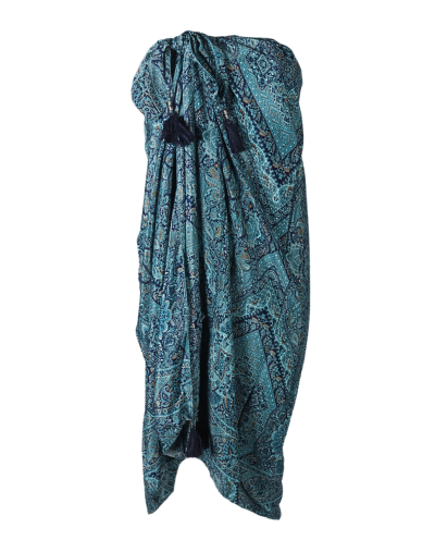 Sarong met paisleyprint en kwastjes