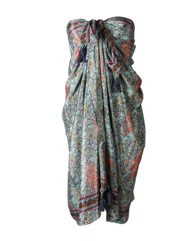 Sarong met paisleyprint en kwastjes
