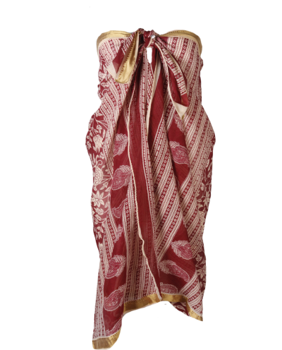 Donkerrode sarong met bloemenprint