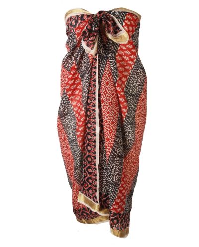 Chella sarong in rood en zwart