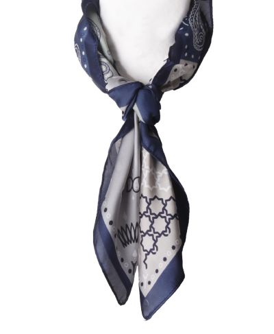 Vierkant sjaaltje in jadegroen en blauw
