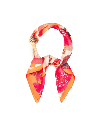 Satijn sjaaltje met tropical print
