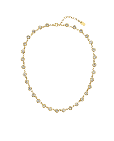 Halsketting met strass bloemetjes