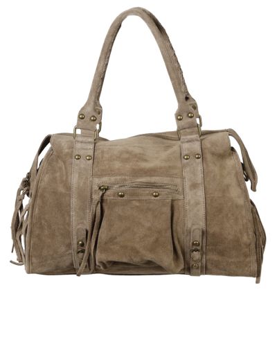 Large suède city bag