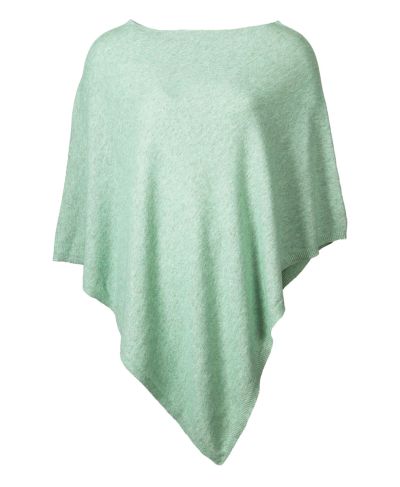 Poncho in kasjmier-blend in lichtgroen