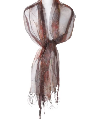 Organza zijden stola met sierlijke bloemenprint