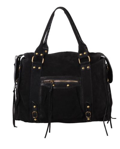 Large suède city bag