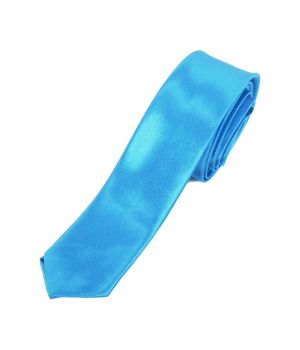 Aquablauwe extra skinny stropdas