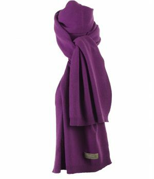 Kasjmier-blend sjaal in aubergine paars