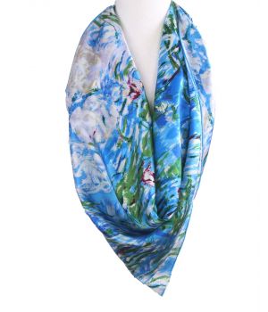 Vierkante zijden sjaal met print van de "Waterlelies" van Monet
