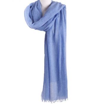 Denimblauwe stola/sjaal van 100% kasjmier