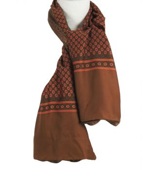 Klassieke bruine sjaal met Oxfordprint