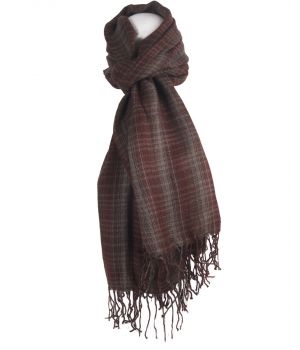 Sjaal met ruiten in grijs en bruin-tinten