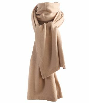 Kasjmier-blend sjaal in camel