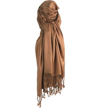Camel kleurige pashmina sjaal