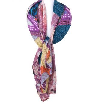 Chiffon zijden patchwork sjaal
