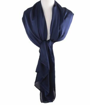Zijde-blend sjaal in donkerblauw
