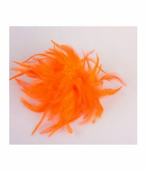 Oranje veren haaraccessoire / corsage