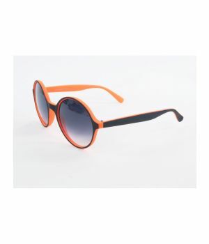 Oranje retro zonnebril met ronde glazen