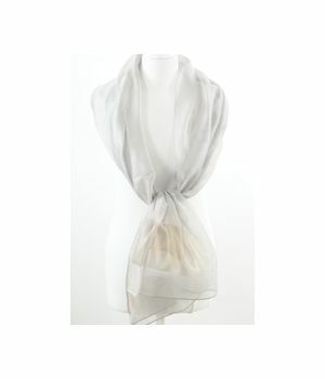 Zilvergrijze zijde stola/sjaal met lurex rand