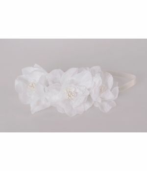 Witte haarband met bloemen