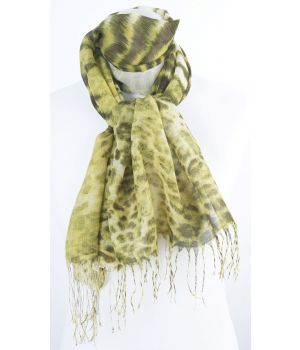 Soepelvallende sjaal met mixed dieren print 