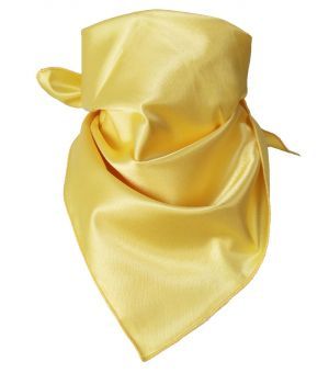 Vierkante satijnen sjaal in geel
