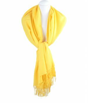 Soepelvallende effen helder gele pashmina sjaal